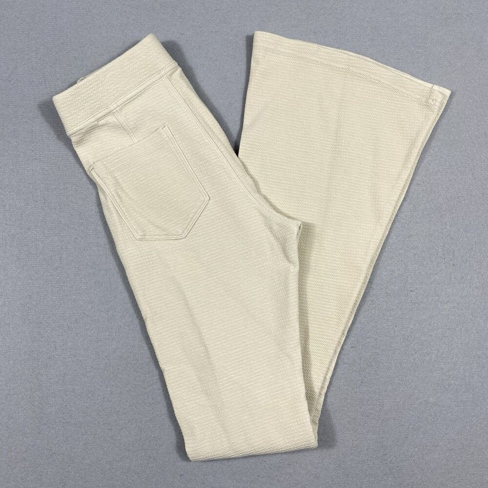 OFFLINE by Aerie Cream Waffle Knit High Rise Flare Leggings Small S/P Pocket